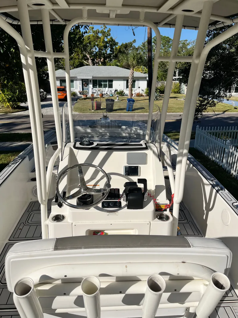 Slide: The Image of Interior view of a 2019 World Cat 230 CC boat. - 13