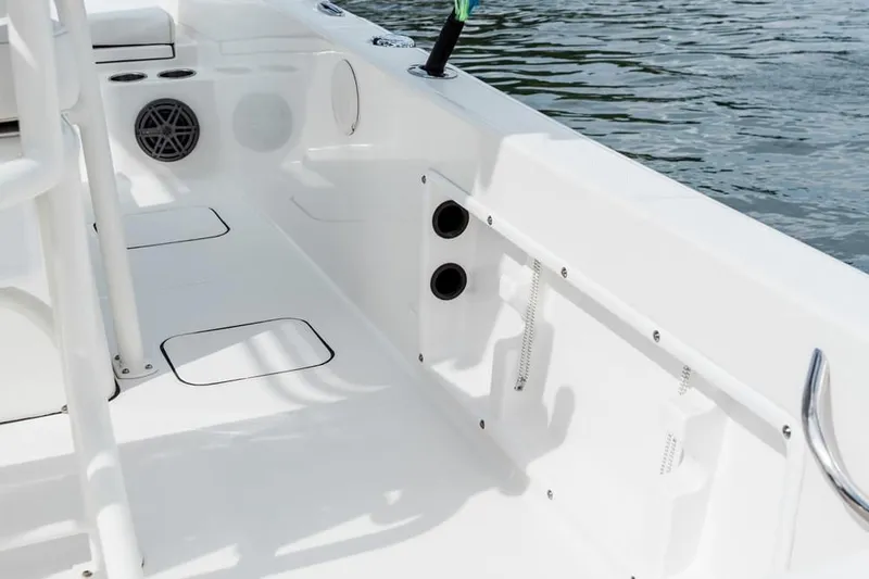 Slide: The Image of Interior view of a 2019 World Cat 230 CC boat. - 46
