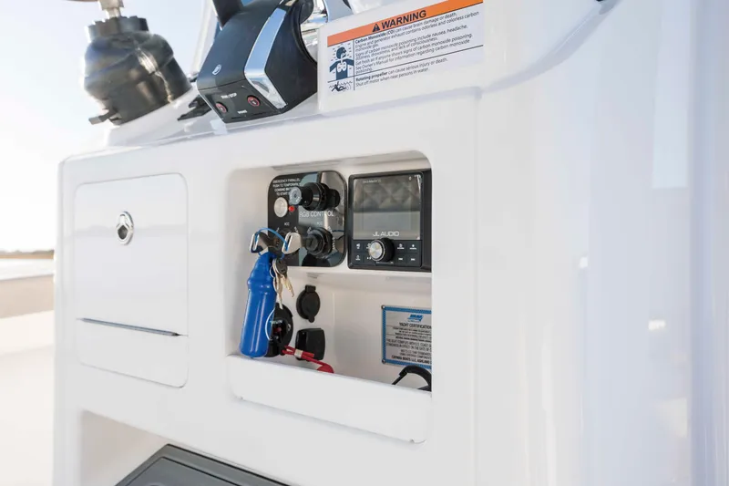 Slide: The Image of Caymas 281 HB 2026 console with audio controls. - 17