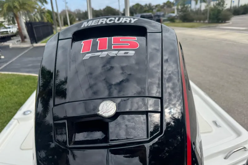 Slide: The Image of Mercury 115 Pro outboard motor on 2017 Mako Pro Skiff 19 CC boat. - 12