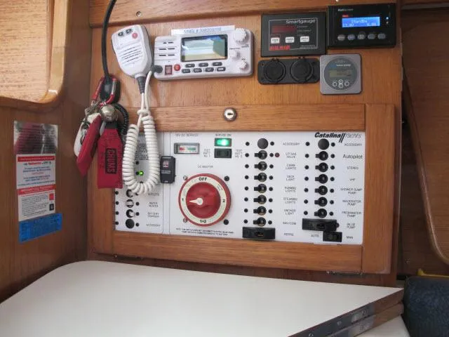Slide: The Image of Control panel of a 2000 Catalina 310 yacht. - 10
