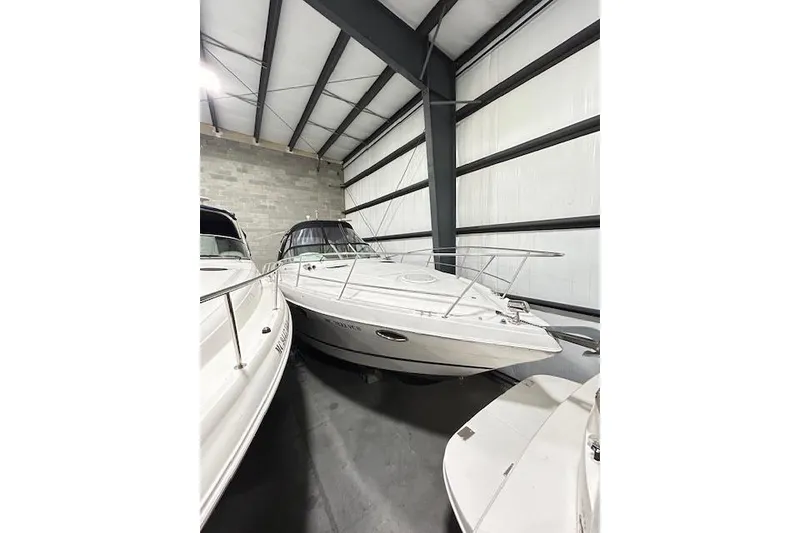 The Image of 2008 Four Winns 338 Vista boat in storage facility. - 1