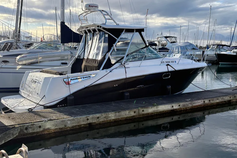 Slide: The Image of 2009 Sea Ray 290 Amberjack boat docked in marina. - 12