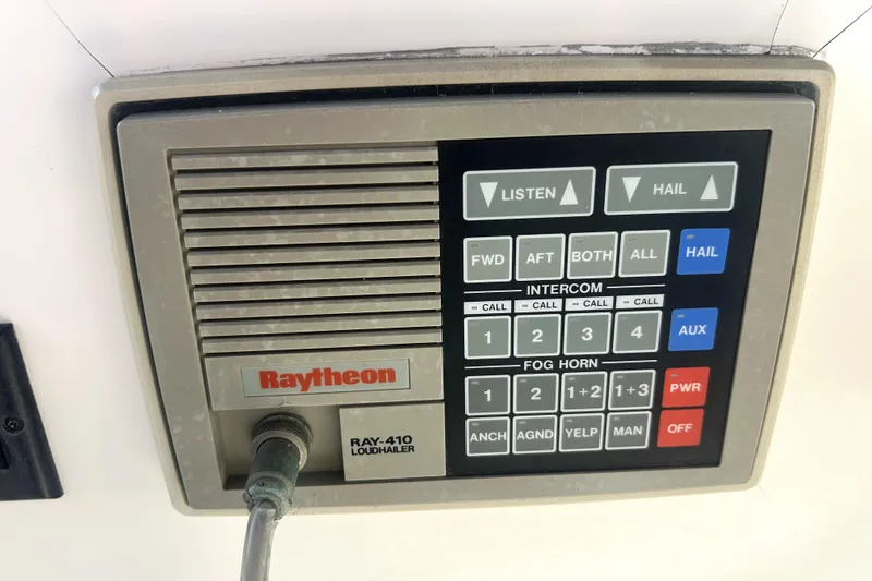 Slide: The Image of Raytheon RAY-410 loudhailer control panel on 1989 Ocean Alexander 44 CPMY yacht. - 8