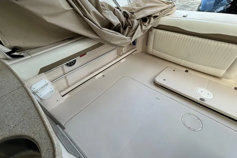 Slide: The Image of Control panel of 2013 Grady-White Freedom 335 boat with Yamaha throttle. - 55