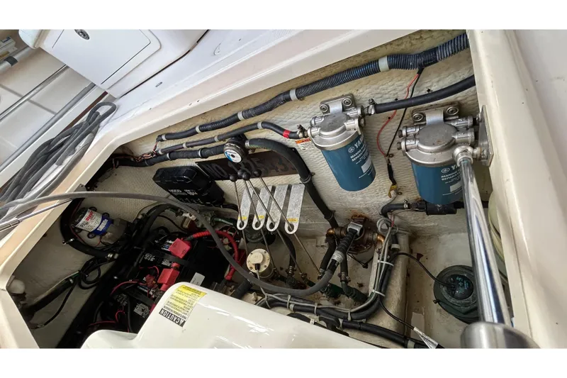 Slide: The Image of Control panel of a 2013 Grady-White Freedom 335 boat with Yamaha electronics. - 58