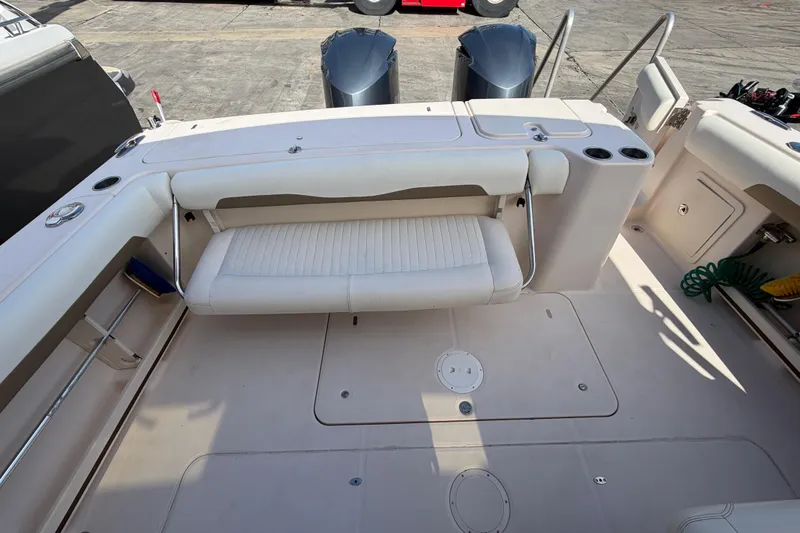 Slide: The Image of Anchor winch system on a 2013 Grady-White Freedom 335 boat deck. - 84