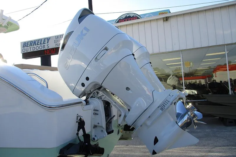Slide: The Image of 2026 Sea Pro 292 Offshore with Suzuki outboard motor at Berkeley Outdoors. - 10