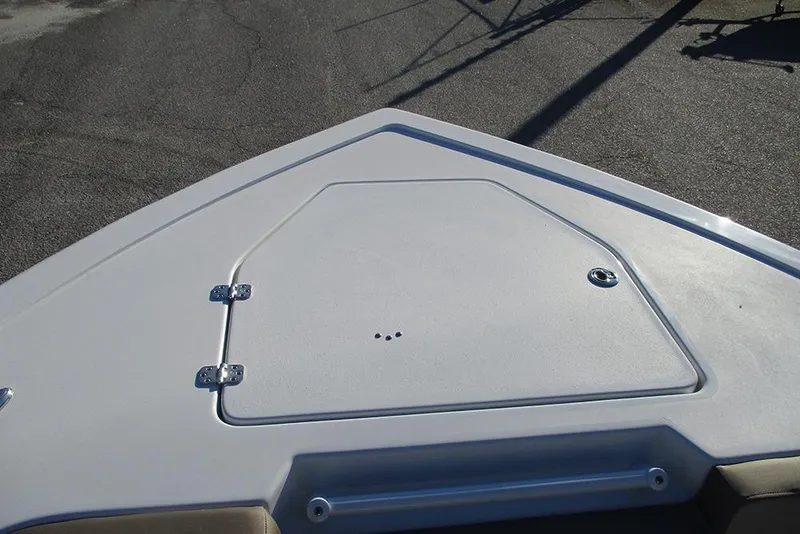 Slide: The Image of Bow deck of 2026 Sea Pro 292 Offshore boat, featuring a storage hatch. - 12