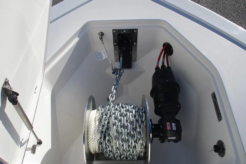 Slide: The Image of Anchor chain and rope storage on 2026 Sea Pro 292 Offshore boat. - 14
