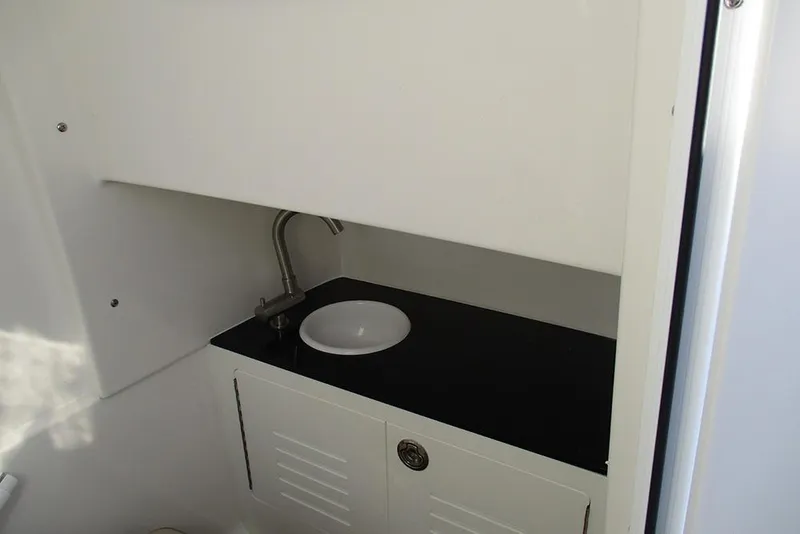 Slide: The Image of Compact sink area in 2026 Sea Pro 292 Offshore boat interior. - 53