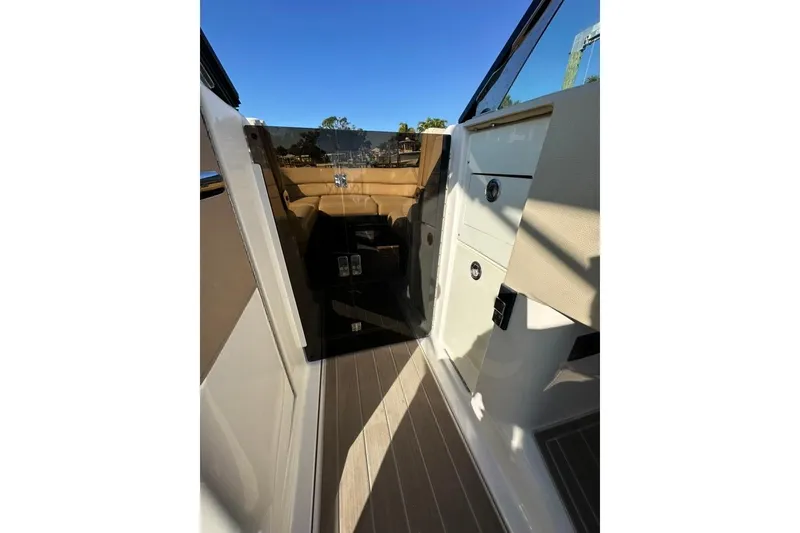 Slide: The Image of 2019 Regal 29 OBX boat interior with sleek design and modern features. - 49