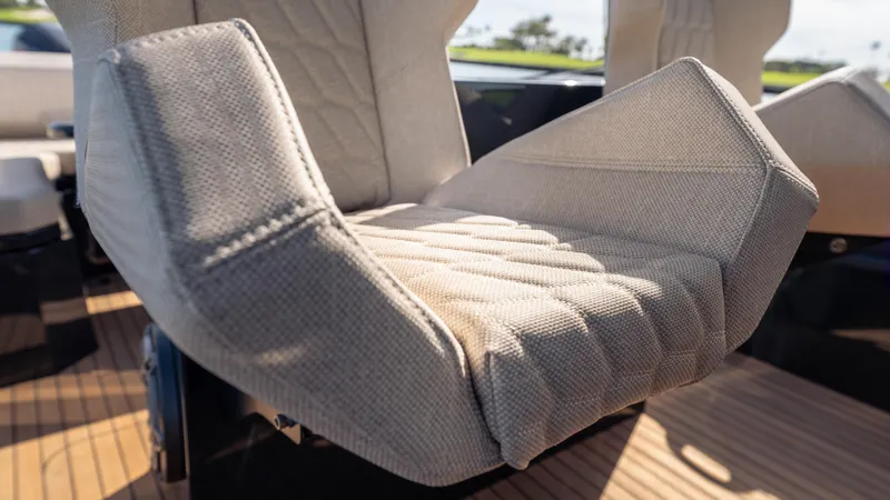 Slide: The Image of 2024 Skipper-BSK 38 boat seat with cushioned upholstery and modern design. - 16