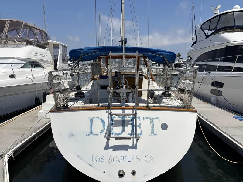 Slide: The Image of Sailboat "Duet" docked in marina, Norseman 447, 1982 model, Los Angeles, CA. - 13