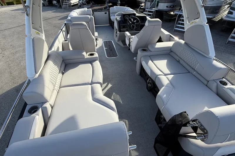 Slide: The Image of Luxurious interior of 2026 Avalon 2385 Catalina Quad Lounger, featuring plush seating and modern design. - 16