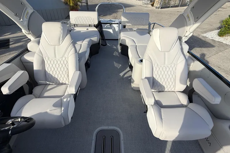 Slide: The Image of Luxurious interior of 2026 Avalon 2385 Catalina Quad Lounger, featuring plush seating and modern design. - 23