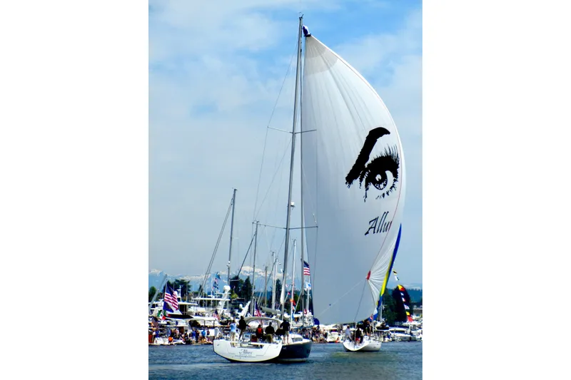 Slide: The Image of Port Madison anchorage, Olympic Mountains background. - 40