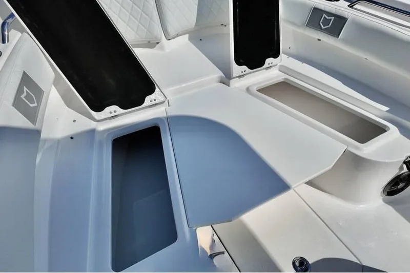 Slide: The Image of 2026 Sea Fox 248 Commander boat storage compartments, open and spacious design. - 9