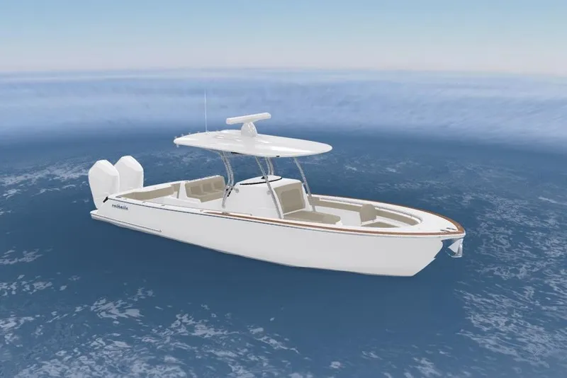 The Image of 2025 Valhalla Boatworks V-33 on open water, featuring sleek design and dual engines. - 1