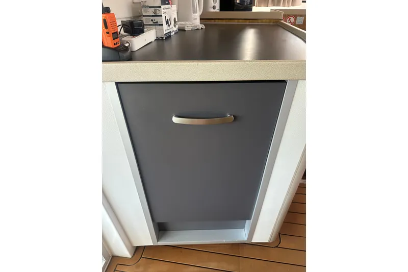 Slide: The Image of Gray cabinet with silver handle on Lagoon 42 catamaran, 2019 model. - 33
