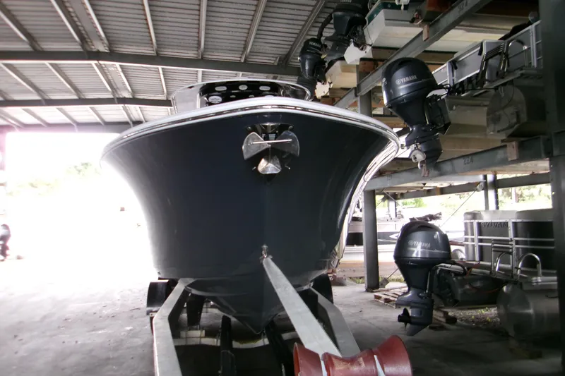 Slide: The Image of 2023 Sportsman Open 282 Center Console with Yamaha outboard engine. - 21