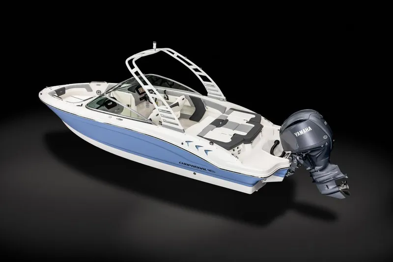 Slide: The Image of Manufacturer Provided Image: 2025 Chaparral 21 SSi OB boat with Yamaha outboard motor, sleek design, side view. - 11