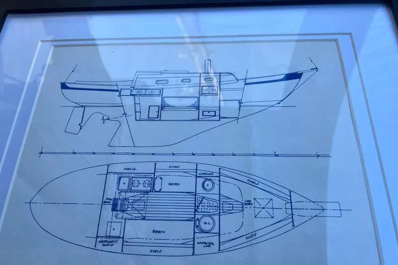 Slide: The Image of Blueprint of 1999 Southern Cross Cutter sailboat, showcasing detailed interior and exterior design. - 23