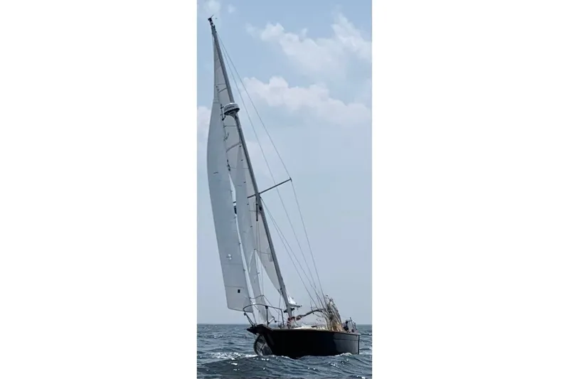 Slide: The Image of Sailing yacht on open sea, Southern Cross Cutter, 1999 model. - 26
