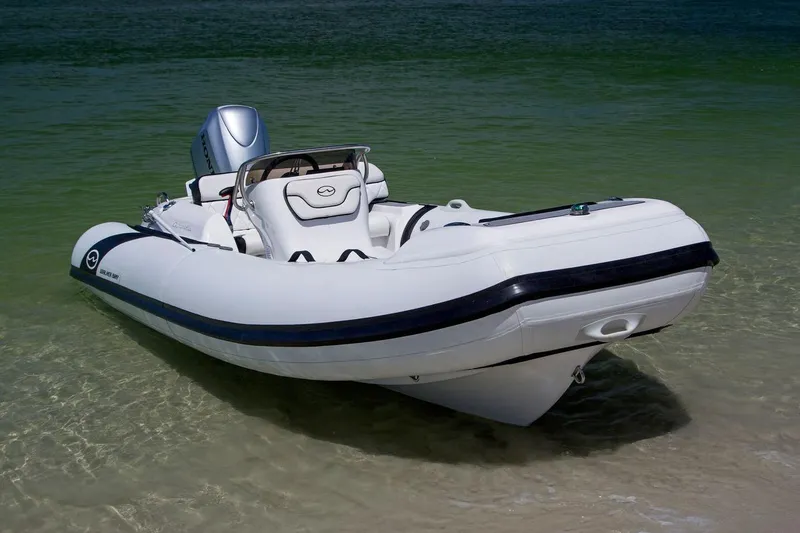 Slide: The Image of Manufacturer Provided Image: Walker Bay Generation 450 DLX 2025 inflatable boat on clear water. - 4
