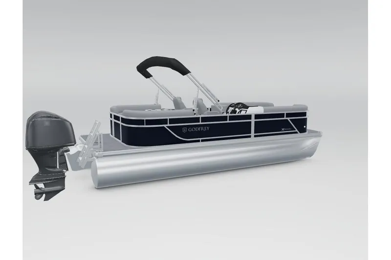 Slide: The Image of 2026 Godfrey Xperience 2286 SBX pontoon boat with outboard motor. - 16