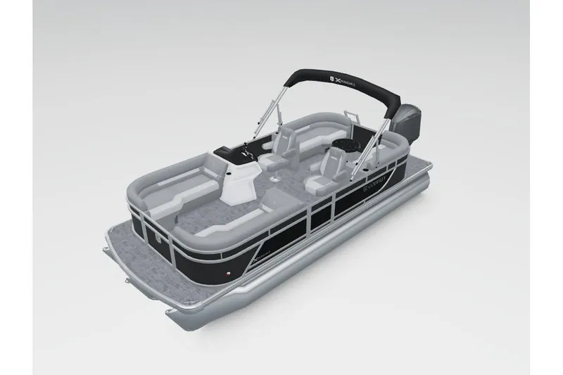 Slide: The Image of 2026 Godfrey Xperience 2286 SBX pontoon boat with sleek design and spacious seating. - 15