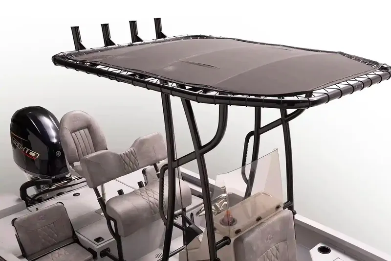 Slide: The Image of Manufacturer Provided Image: 2026 G3 Bay 19 GX boat with T-top, seating, and outboard motor. - 3