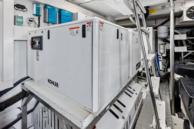 Slide: The Image of Engine room of 2021 Azimut Fly 78 yacht featuring Kohler generator. - 113