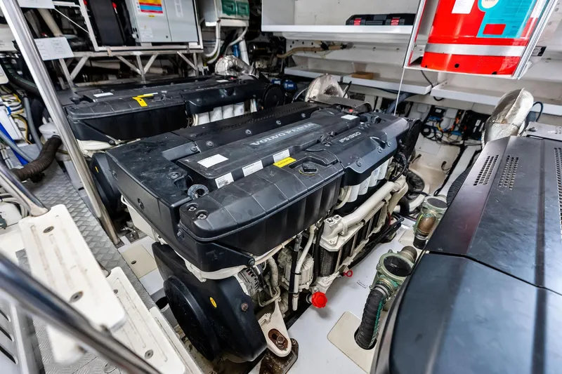 Slide: The Image of Engine room of 2021 Azimut Fly 78 yacht with Volvo Penta engines. - 116