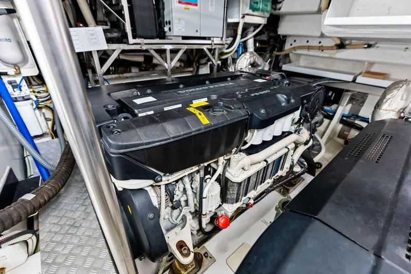 Slide: The Image of Engine room of 2021 Azimut Fly 78 yacht, showcasing advanced machinery and components. - 118
