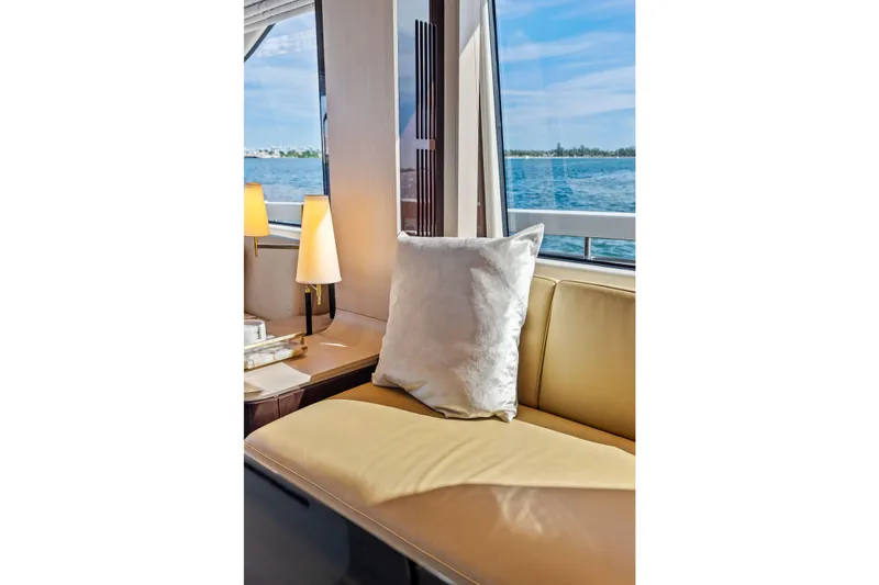 Slide: The Image of Luxurious interior of 2021 Azimut Fly 78 yacht with ocean view and elegant decor. - 66