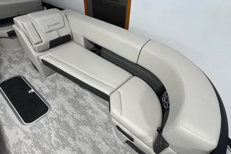 Slide: The Image of Luxurious seating in 2026 Sylvan G5 CLZ boat, featuring sleek design and premium upholstery. - 11
