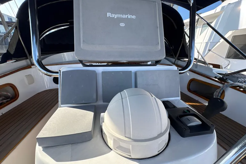 Slide: The Image of Cockpit of 2001 North Wind 56 sailboat with Raymarine navigation equipment. - 16