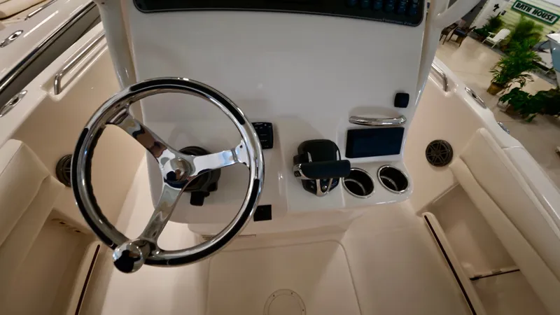 Slide: The Image of Steering console of Grady-White Fisherman 216 boat, year 2026. - 18