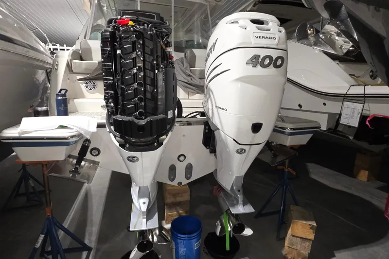 Slide: The Image of Electrical system of 2023 Tiara Sport 34LX with Victron Energy battery chargers. - 56