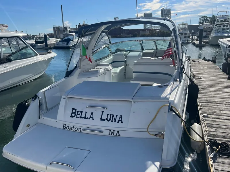 Slide: The Image of 2005 Formula 330 Sun Sport boat Bella Luna docked in Boston marina. - 3