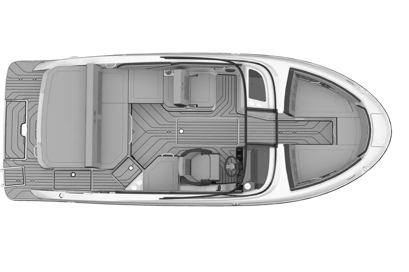Slide: The Image of Top view of 2026 Sea Ray SPX 210 boat layout, showcasing seating and deck design. - 41