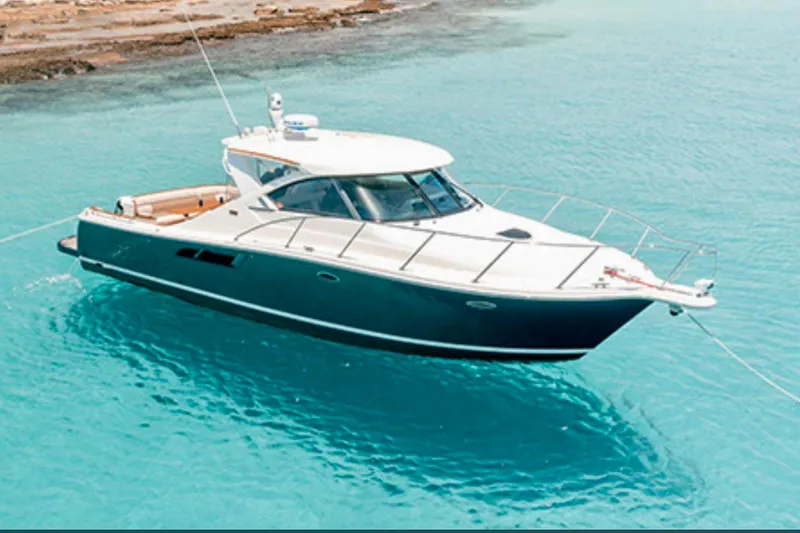 Slide: The Image of 2013 Tiara Yachts 3600 Coronet in clear turquoise waters. - 1