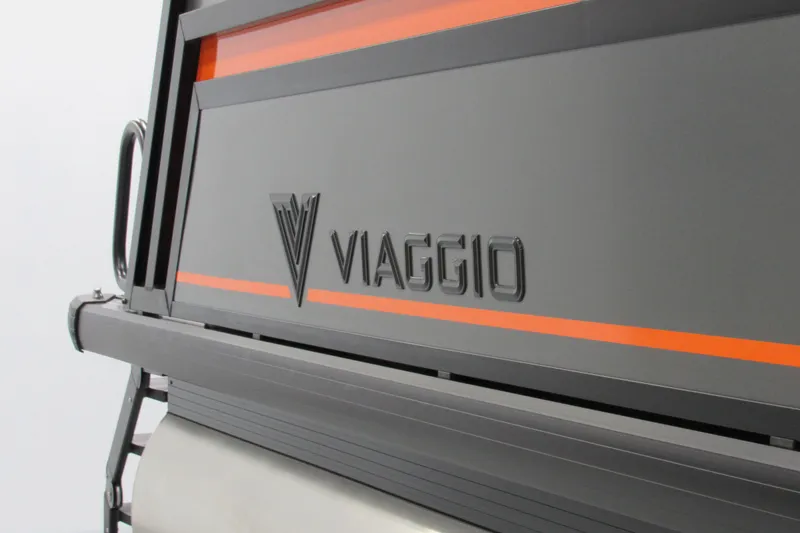 Slide: The Image of 2026 Viaggio Lago X22U with sleek design and bold orange accent stripe. - 14