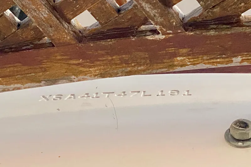 Slide: The Image of Hull identification number on 1991 Hans Christian 41 T Molakai sailboat. - 27