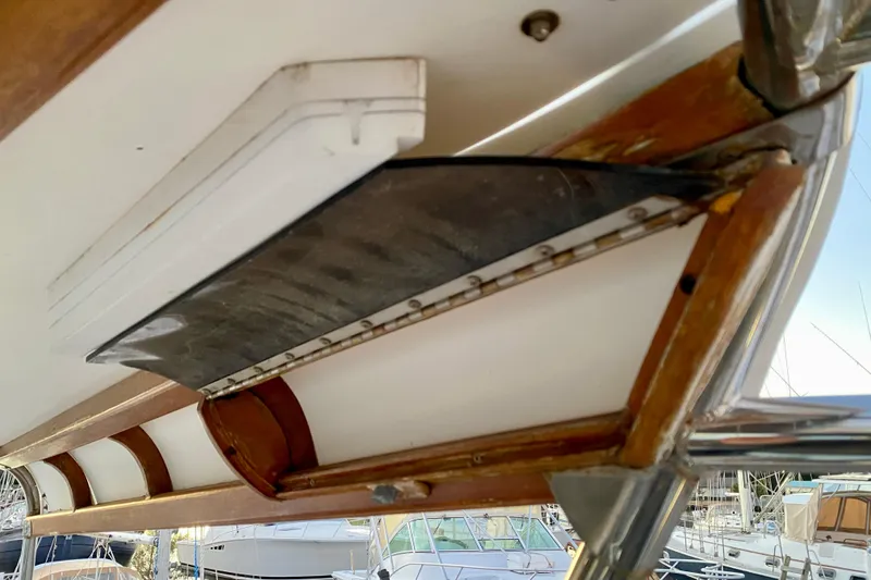 Slide: The Image of Wooden interior detail of 1991 Hans Christian 41 T Molakai sailboat. - 62