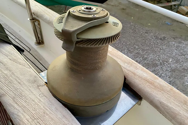 Slide: The Image of Winch on 1991 Hans Christian 41 T Molakai sailboat deck. - 66