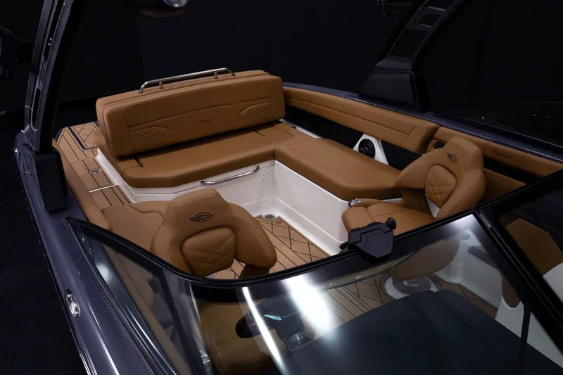 Slide: The Image of Manufacturer Provided Image: 2026 Chaparral GTS 6 boat interior with luxurious tan leather seating and modern design. - 7