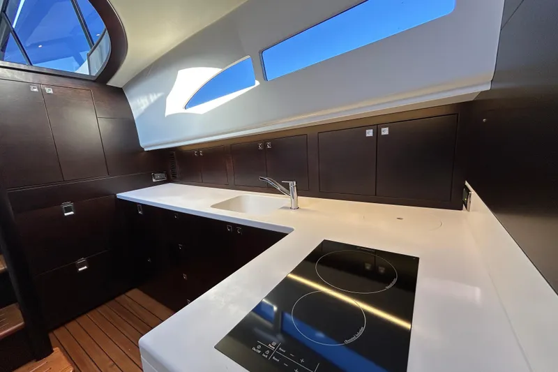 Slide: The Image of Luxurious kitchen interior of 2021 Palm Beach Motor Yachts GT60 with modern appliances. - 17