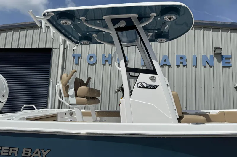 Slide: The Image of 2026 Blazer Bay 2440 boat at Toho Marine, featuring sleek design and comfortable seating. - 13